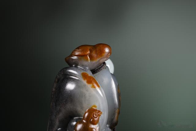 |三色籽料 青花和田玉 五子登科 吉祥如意