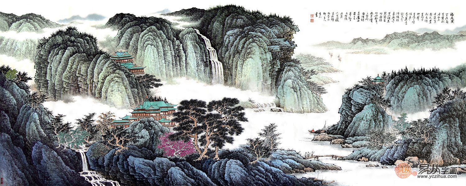 |许吉尔山水作品 挂在办公室内 打造品味空间