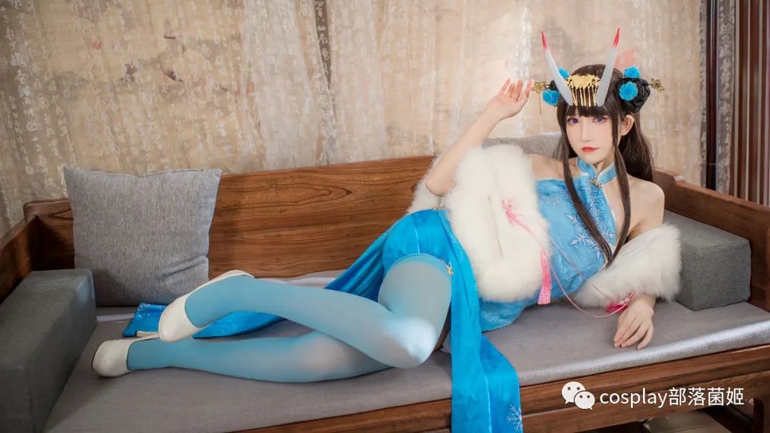 碧蓝航线|cos：碧蓝航线能代蓝色旗袍cos正片@衣衣