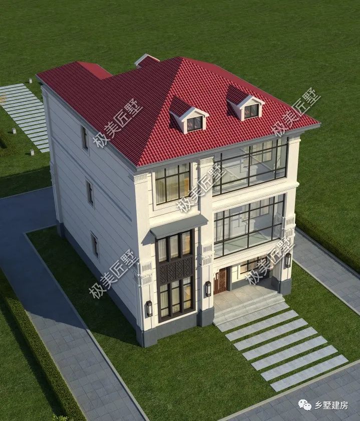 别墅|占地10.5X15.5米,简欧三层小别墅,建他准没错