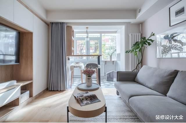 45㎡精致小宅,吧台、书房占C位,轻奢别墅范儿!