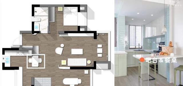 餐厅再小,这一组柜子就够了!餐边柜贴窗装,吧台离地80公分喝茶