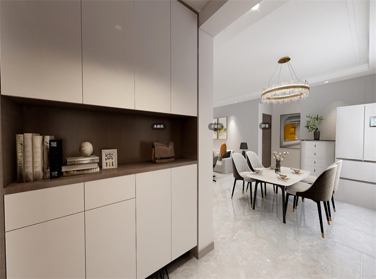 现代简约风,冷暖色调的空间搭配方式。