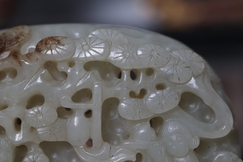 麻姑献寿|舊藏和田玉籽料“秋葵皮 麻姑献寿”带板