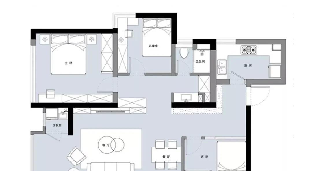 124㎡简美三居完工，公摊足足30㎡，上齐软装真温馨！