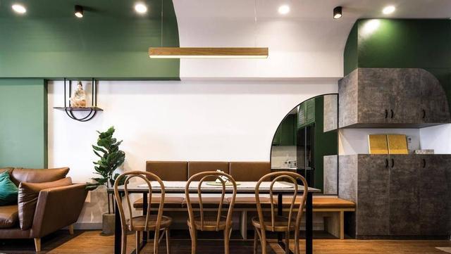 78装出2卧室+书房+衣帽间,并用复古绿填满,小户型值得借鉴