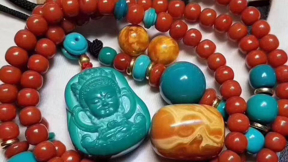 菩提|再次盘点文玩之绿松石搭配，收藏起来慢慢看！