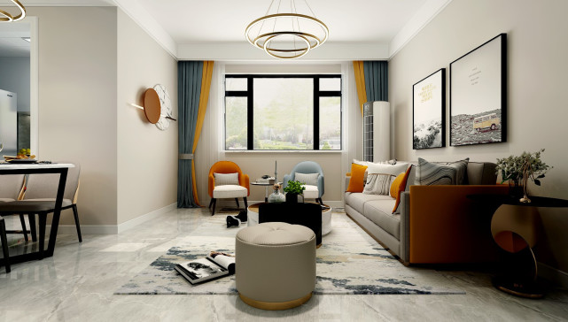 92平现代简约风二居室，以简洁明快的设计风格为主调