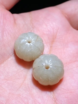 白玉|清中期 和田玉籽料 白玉 瓜形珠 玉珠 配珠