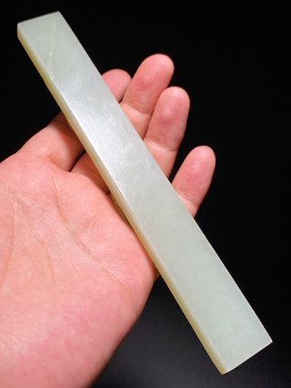 和田玉籽料|清 和田玉籽料 螭龙 镇尺 行有恒堂 纸镇 摆件