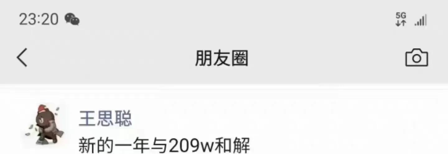 王思聪|王思聪朋友圈疑曝光:新的一年与209w和解