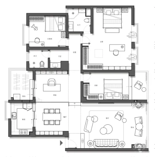 【鲁班装饰】星虹湾169㎡现代简约风格,自在礼遇
