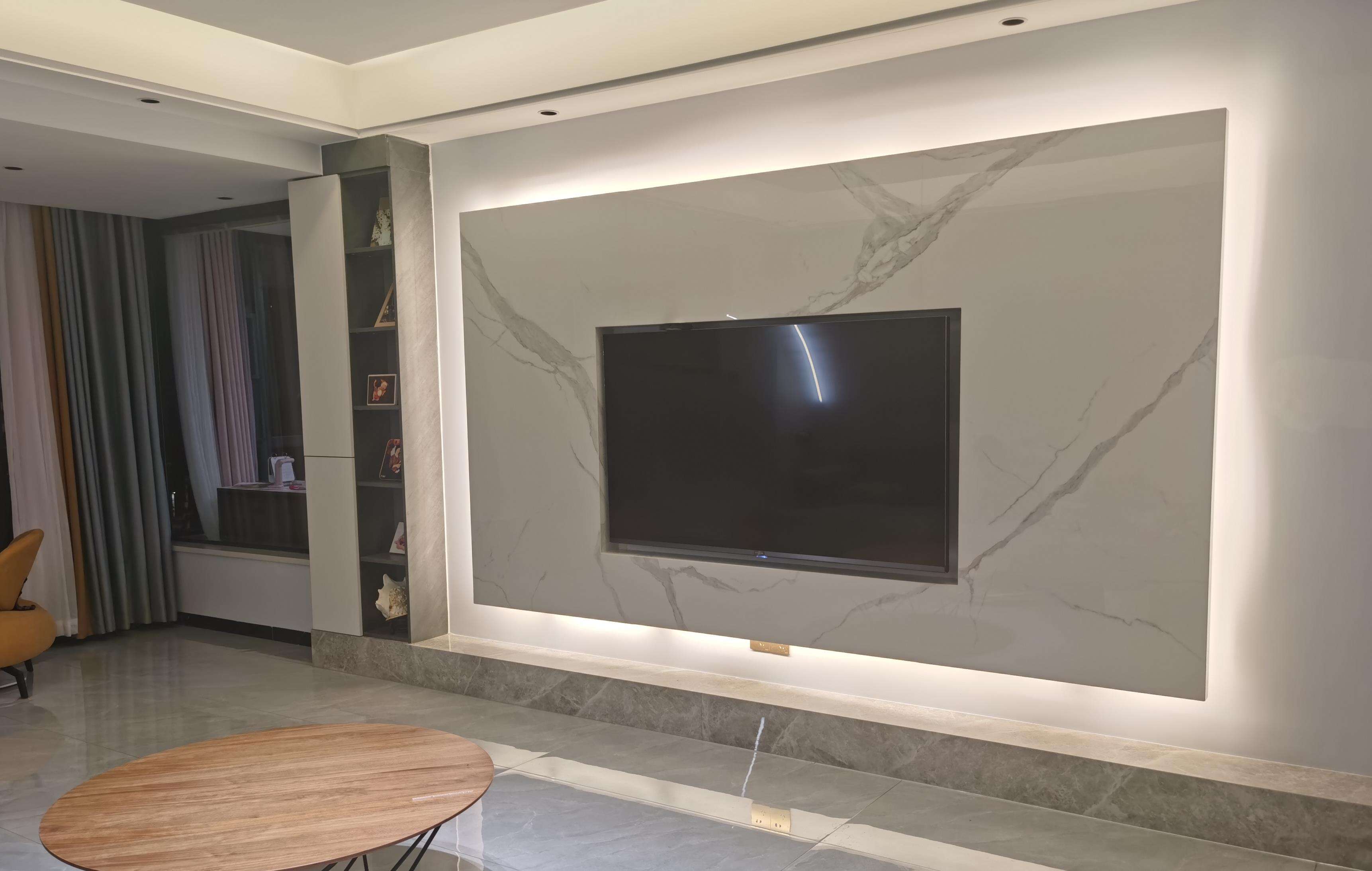 ?不做吊顶,电视墙怎么设计?