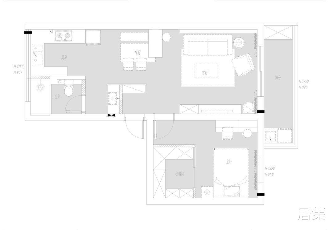 76平的一居室空间应有尽有,柔情的北欧风,浪漫生活的开始