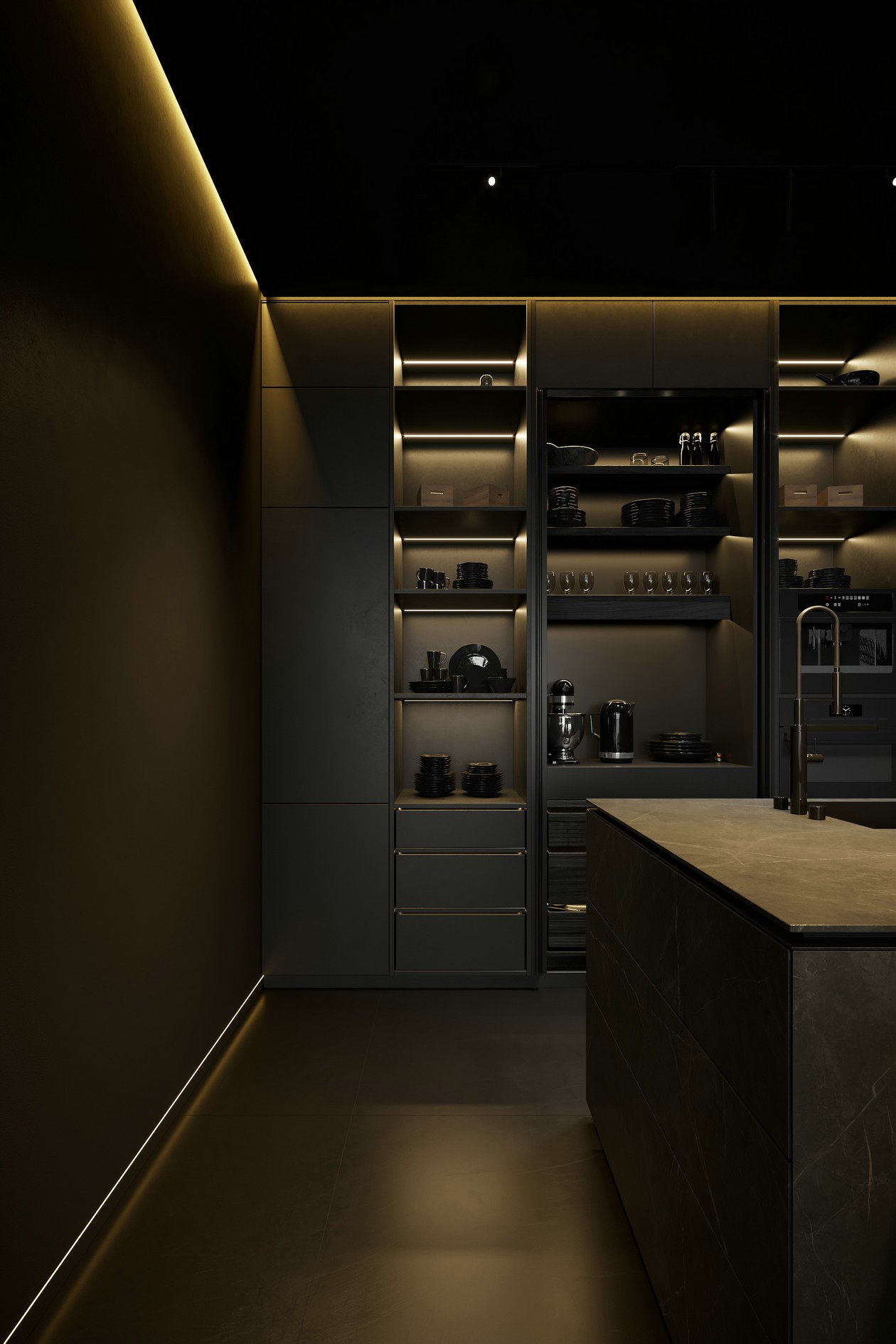 HOUSE 设计 | 黑色+绿植+通透主义+彩光源