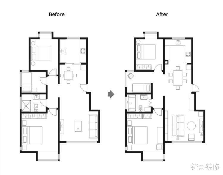 91平的家，既拥有复古元素又融入工业风，多变的空间好适合年轻人