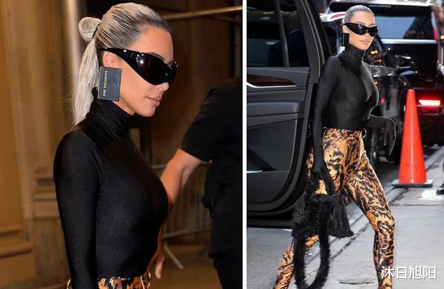 金·卡戴珊|金卡戴珊罕见穿豹纹紧身裤,走路带风!一排男人围观,气场十足