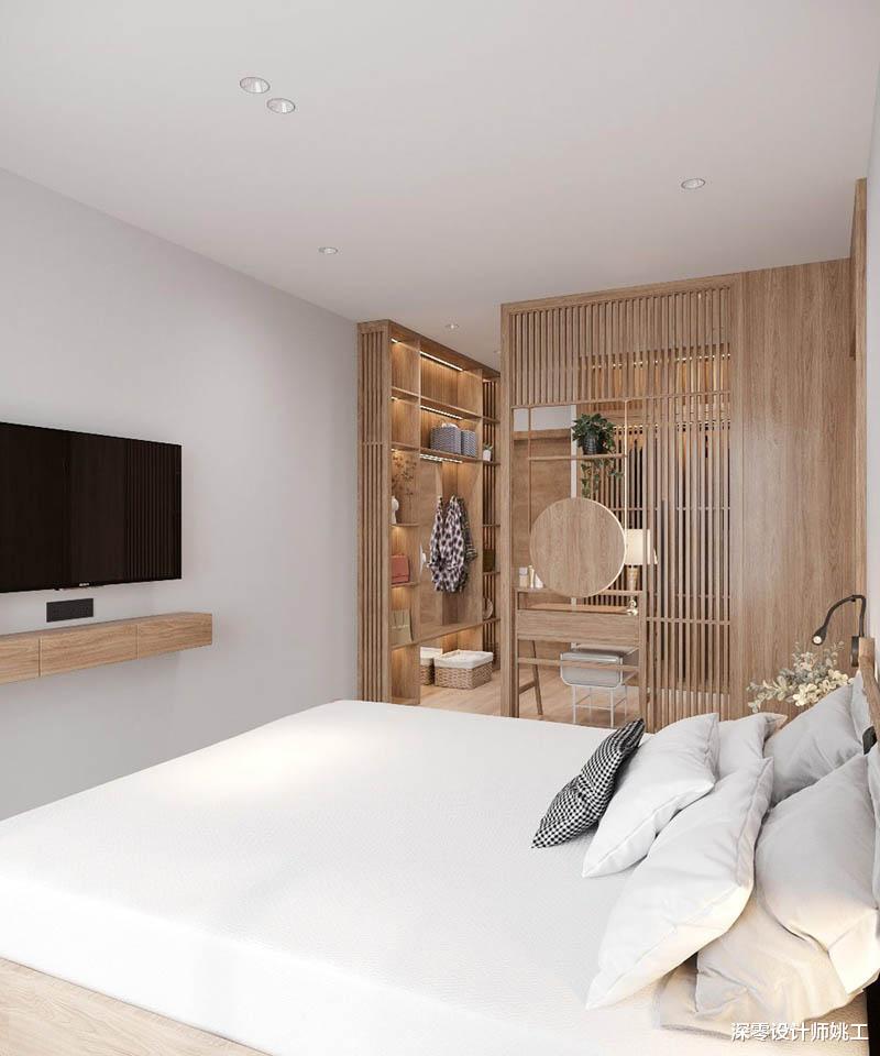 一家三口112㎡两居室，开门见厅日式简约风，地面抬高妥妥多个茶室