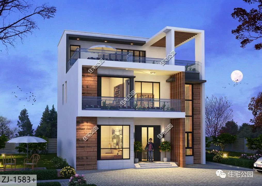 10套带平屋顶的农村别墅图纸,施工方便、节约预算