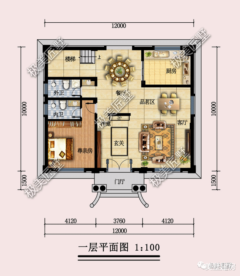 家里人口多,众口难调,不防各设餐厨,子女大了回家小住也方便!