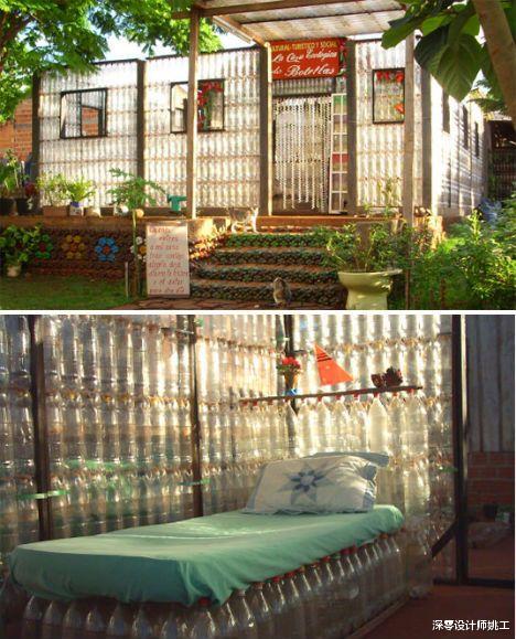 外国人脑洞真大，连自家屋子外立面都不放过！瓶盖拼接图案够新颖