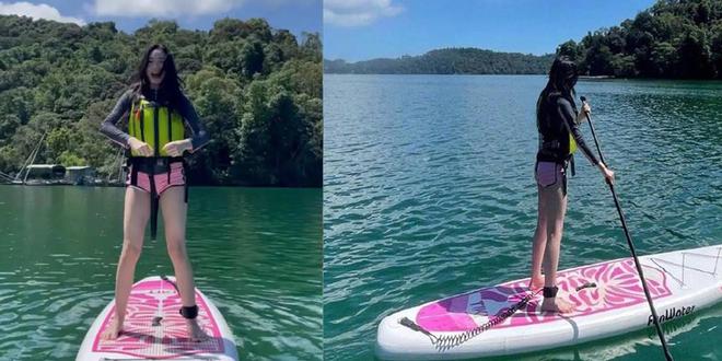 小S|小s二女儿晒照玩桨板姿势多变 一双大长腿十分吸睛