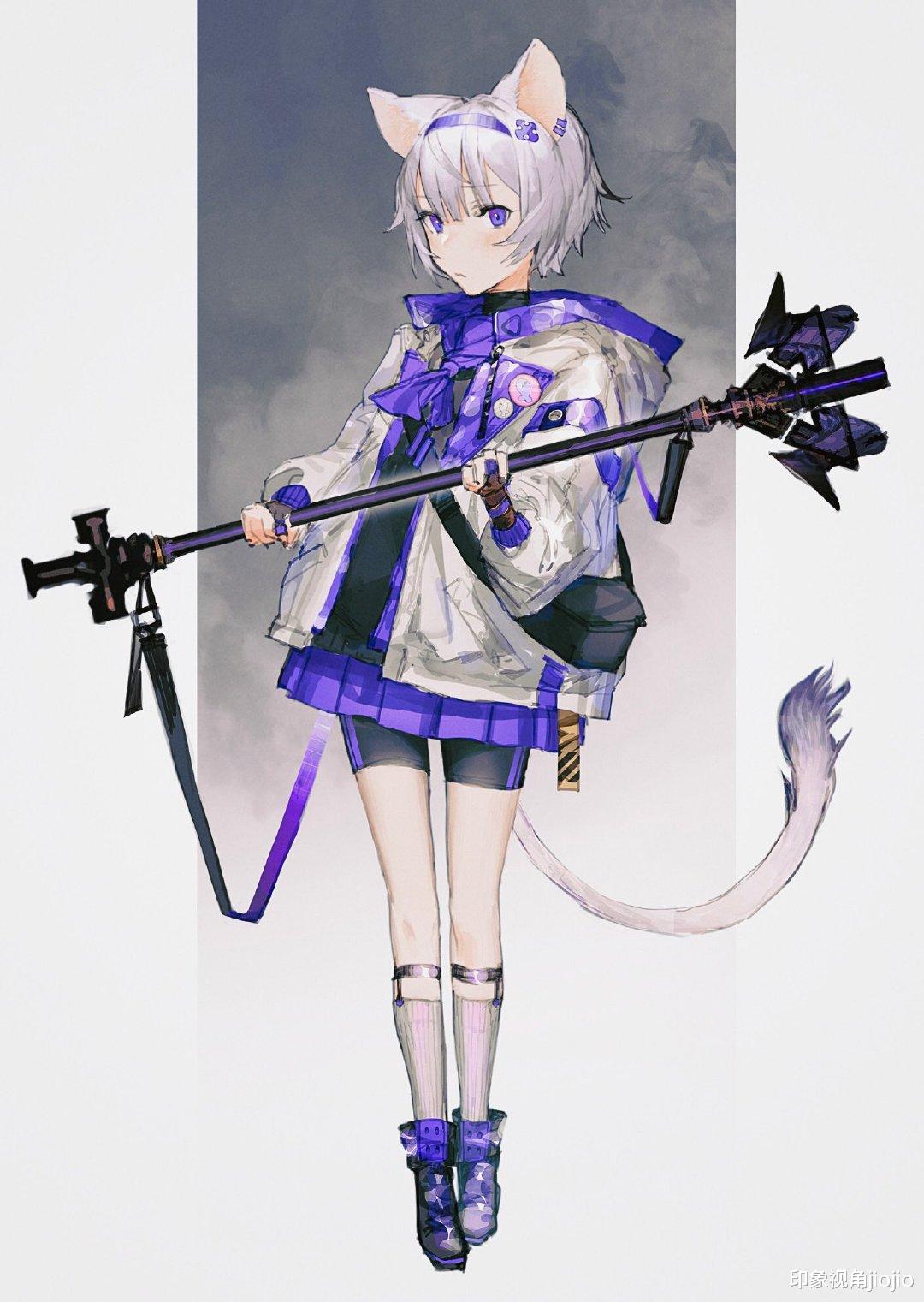 二次元|酷酷的幻想少女角色插画，设计感很强，人物的动态角度考究
