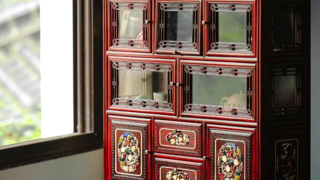 紫檀|复刻，清乾隆款，紫檀百宝柜