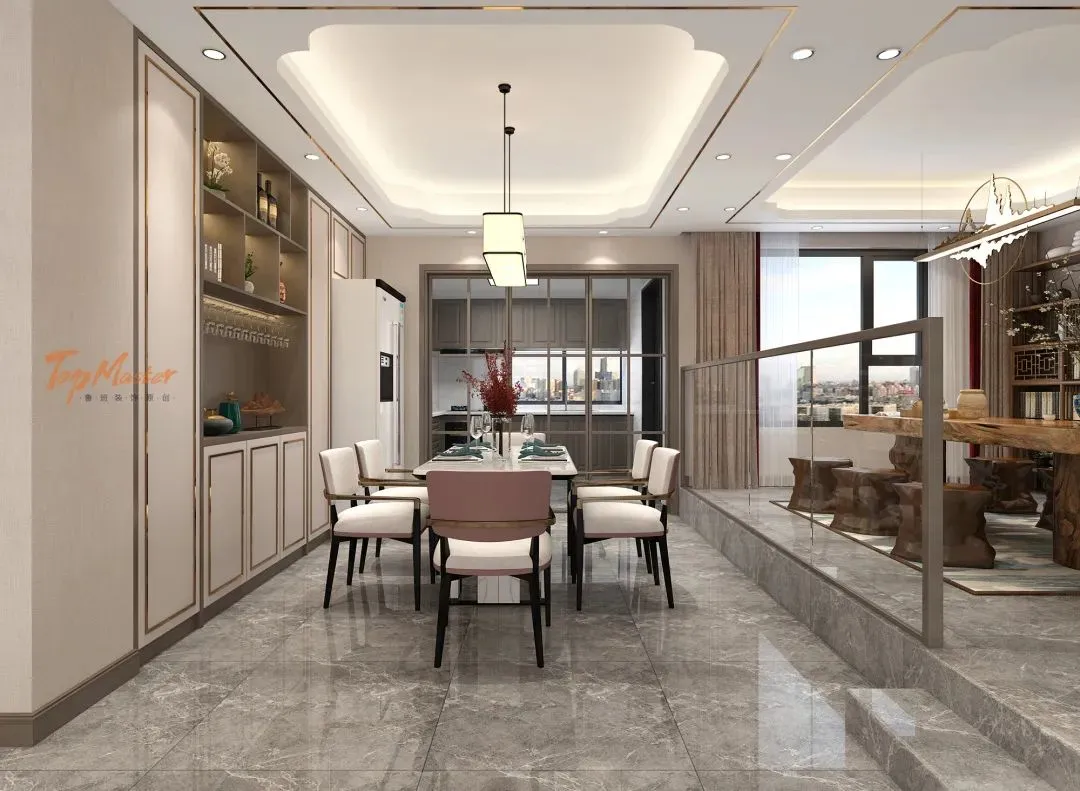 【鲁班装饰】滇池星城169㎡新中式风格,传统与现代时尚碰撞的火花。