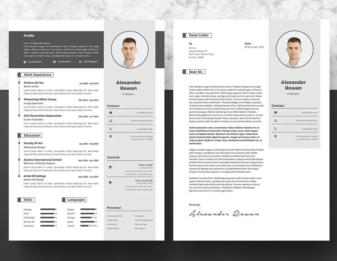 国外简历设计欣赏!加点儿设计感