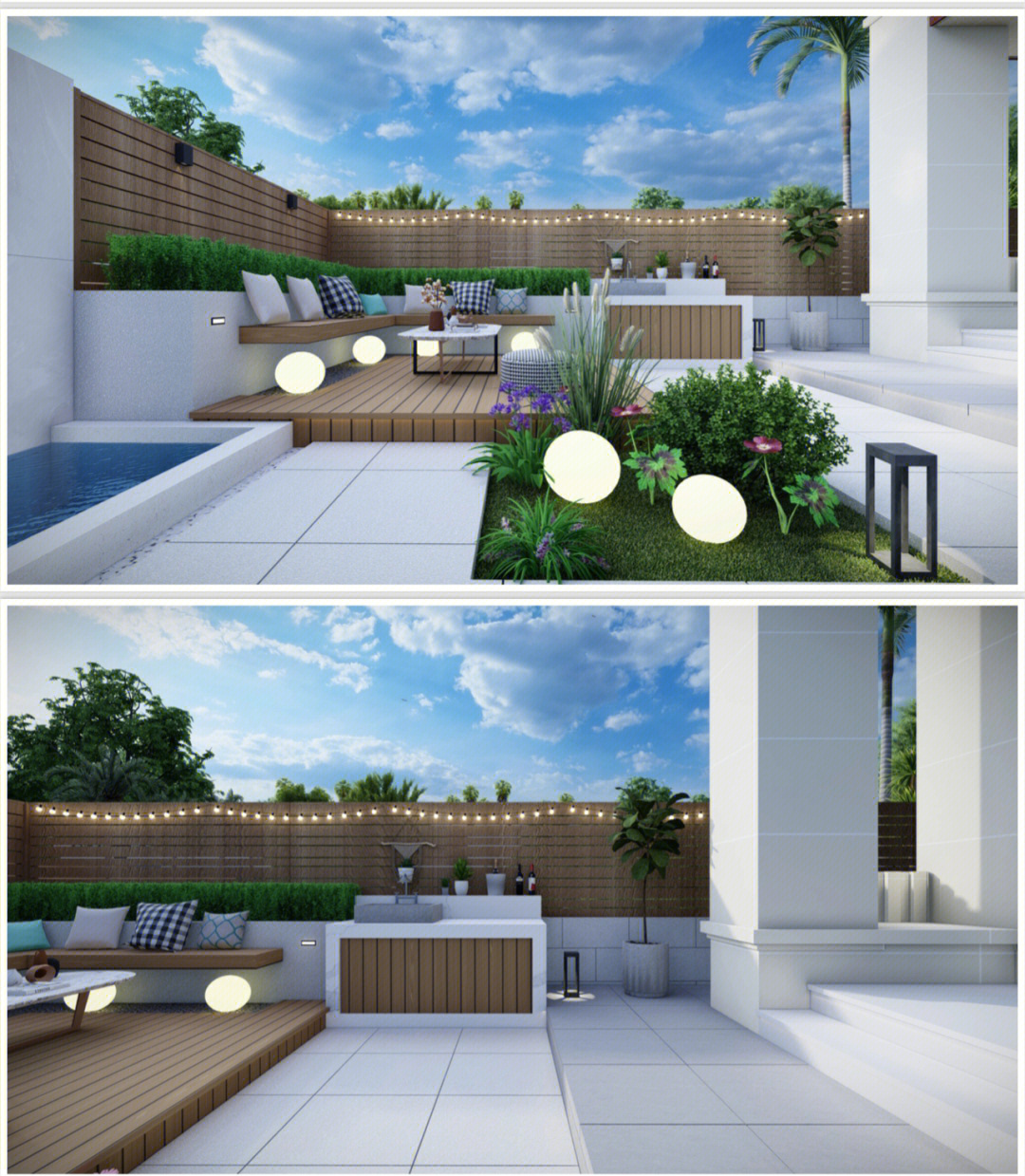 花6万块，打造40㎡一楼小院，鱼池 悬浮卡座 休闲平台一个都不少