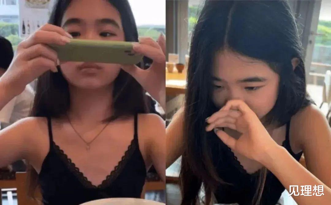 护肤品 曹格11岁女儿完美逆袭，做美甲穿吊带姿态妖娆，被称是第2个黄多多！
