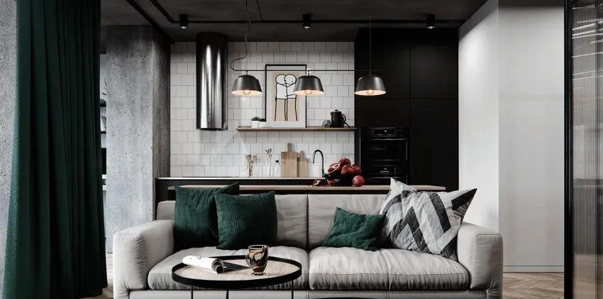 45㎡大开间的逆袭,森系与工业风的碰撞,这颜值炸了!