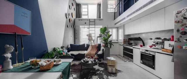 45㎡loft，简约北欧风，挑高的客厅加上悬空飘窗，太赞了