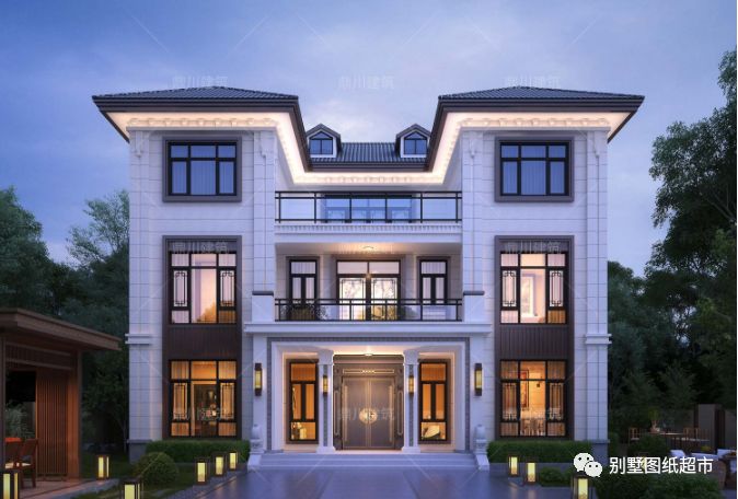 14×10米,大气新中式三层别墅,大宅风范,儒雅高端,实用又气派