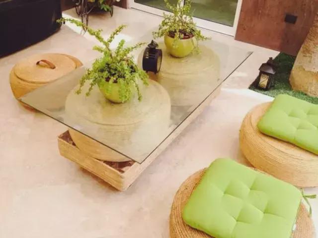 老婆把换下的旧轮胎，做成沙发椅，漂亮实用，朋友们都大赞好