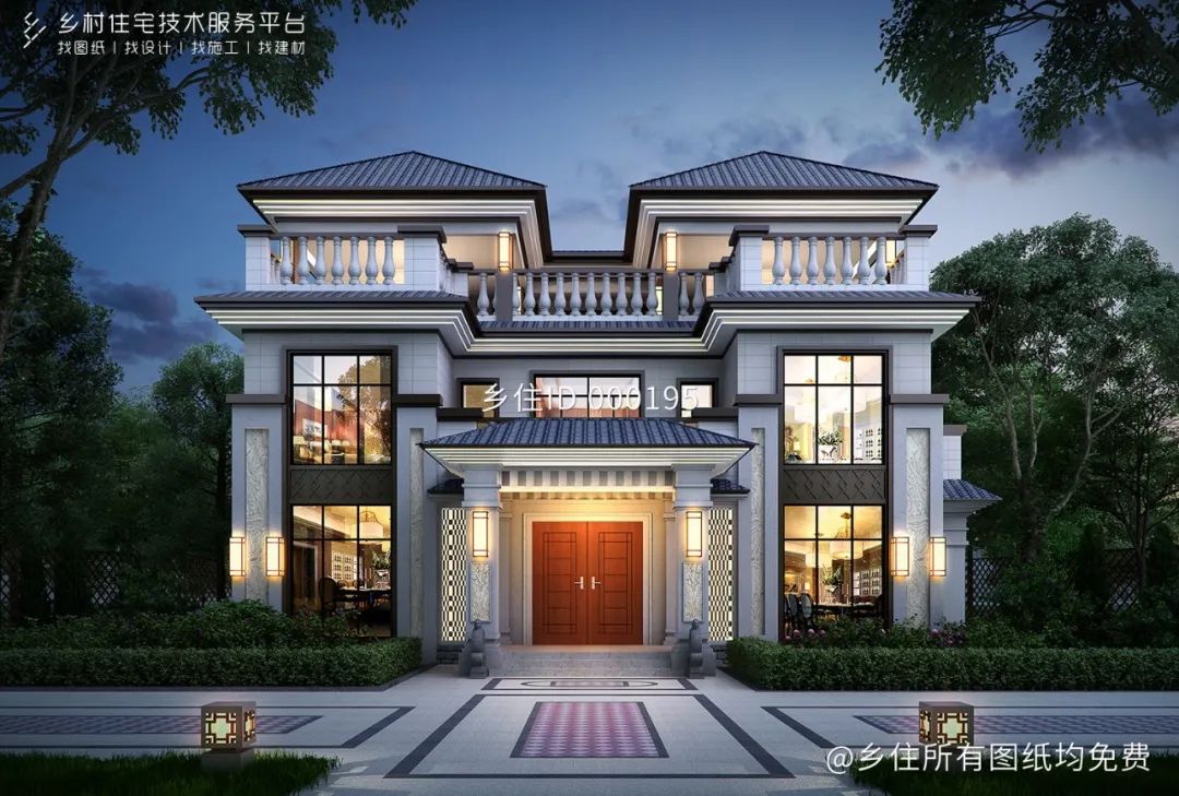 乡村住宅免费图纸8款三层别墅建房图纸建一栋就可以满足所有需求