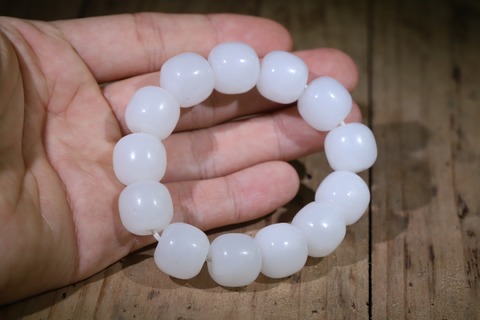 翡翠|舊藏和田玉籽料“白玉手串”