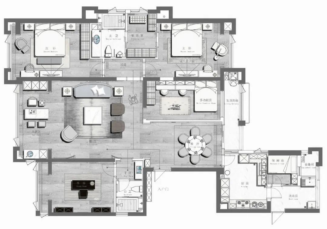 复古蓝+亮金饰,打造空间柔美轻奢质感