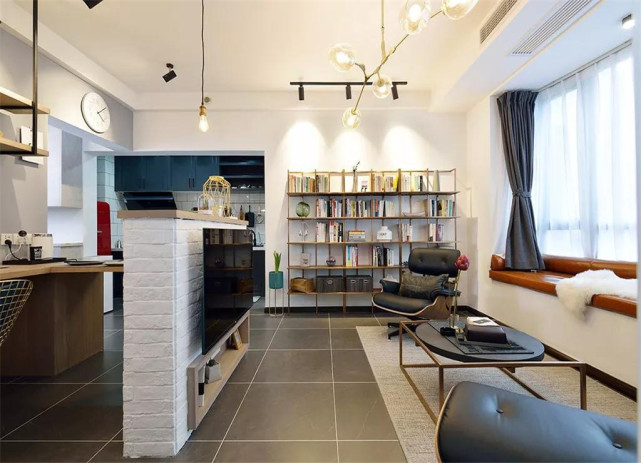 67平简约风一居室加一个开放式书房,这样的家更浪漫