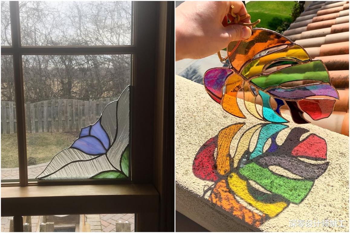 如何在家里打造最美玻璃？适当做成拼花玻璃，放在哪儿都是一幅画