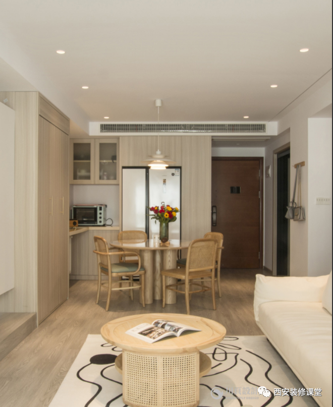 75㎡奶油色极简,单身一居美家
