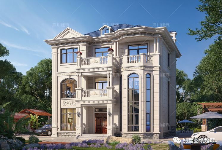 欧式三层农村别墅,11×13米,复式客厅+旋转楼梯,农村绝佳户型