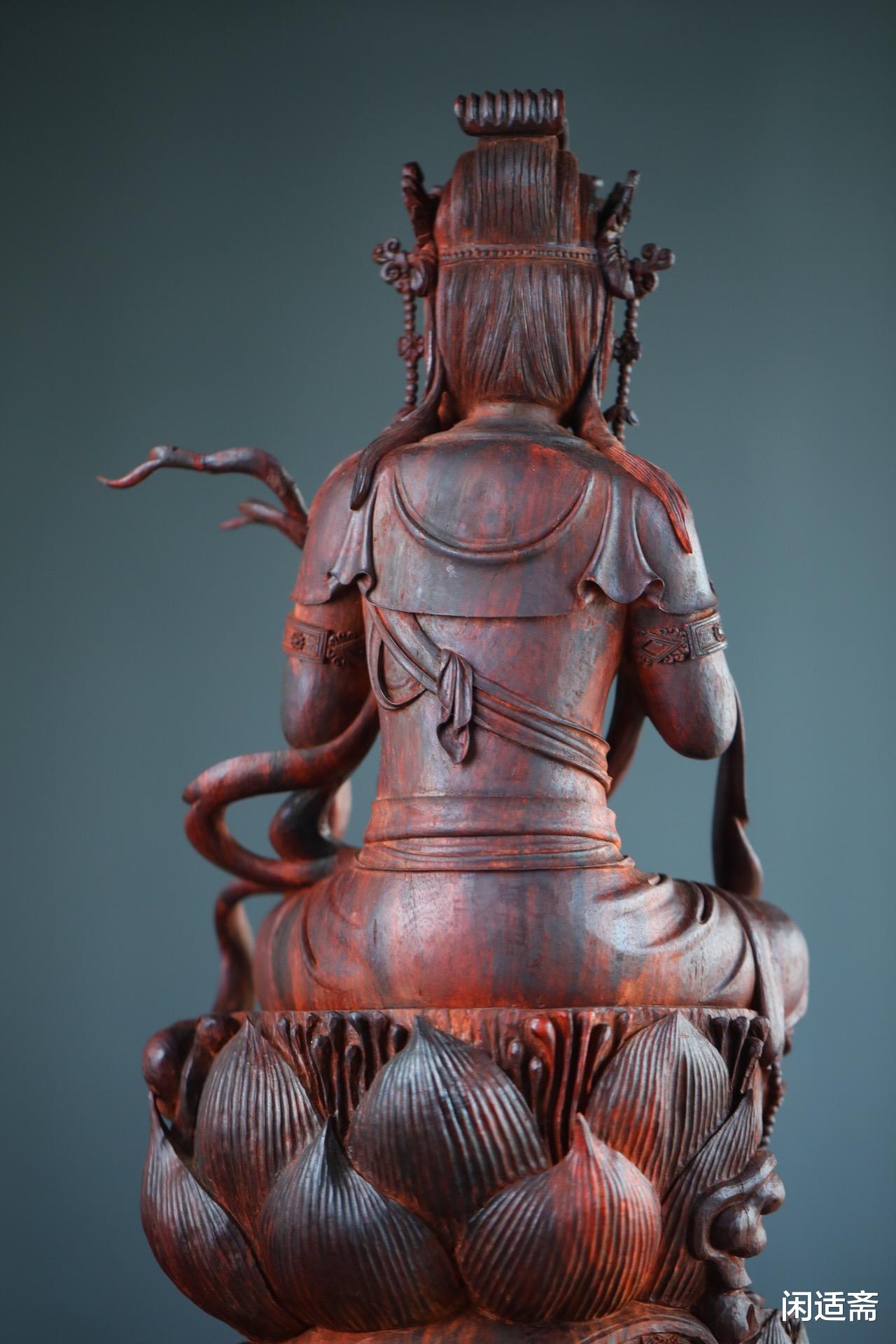 小叶紫檀|佛像艺术精品，小叶紫檀木雕，普贤菩萨