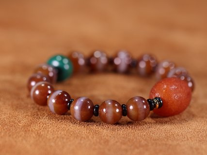 蜜蜡|【回流蜜蜡桶珠西亚药师珠手串】