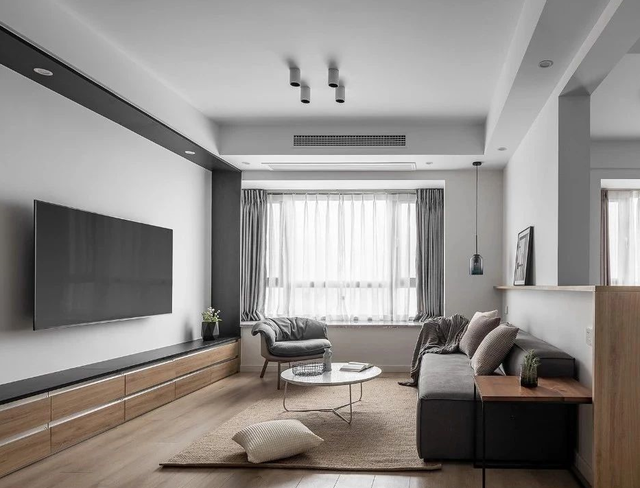 99平日式三居室,影黑参与的简约家居会显得冷静而克制