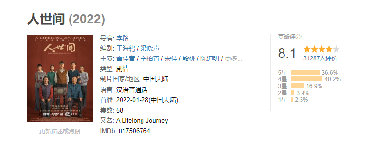 雷佳音|看了8.1分的雷佳音新剧,观众吐槽:眼泪不够流,更新32集不够看