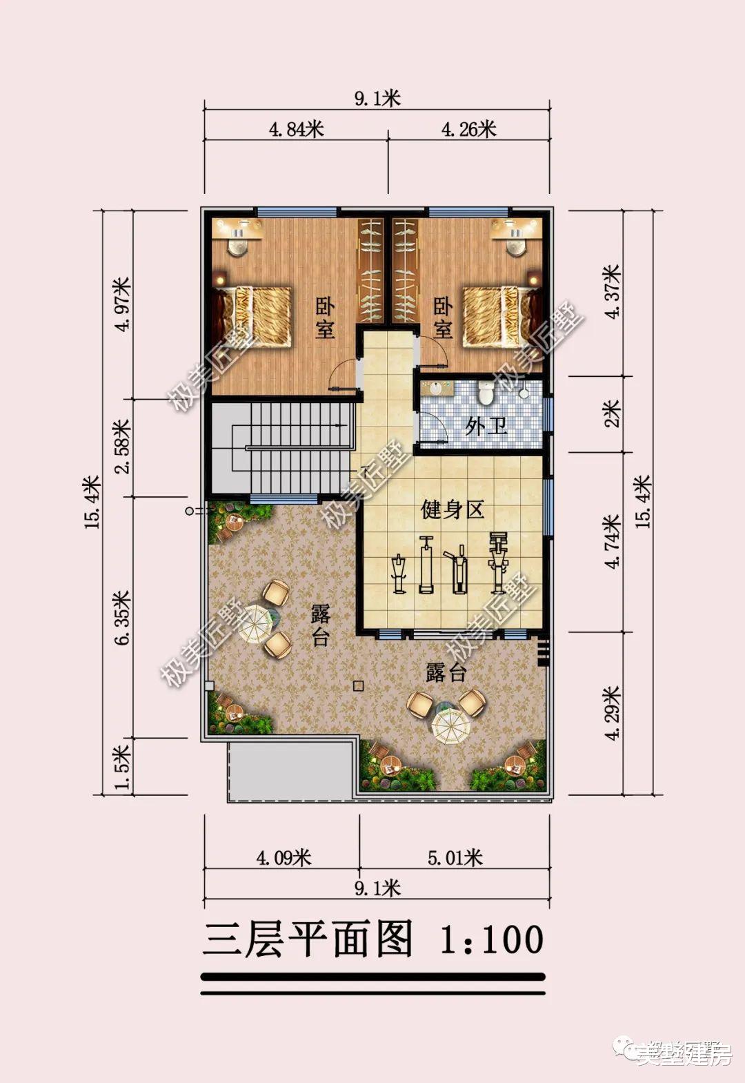 两开间建现代风，造价经济布局舒适，喜欢就收藏