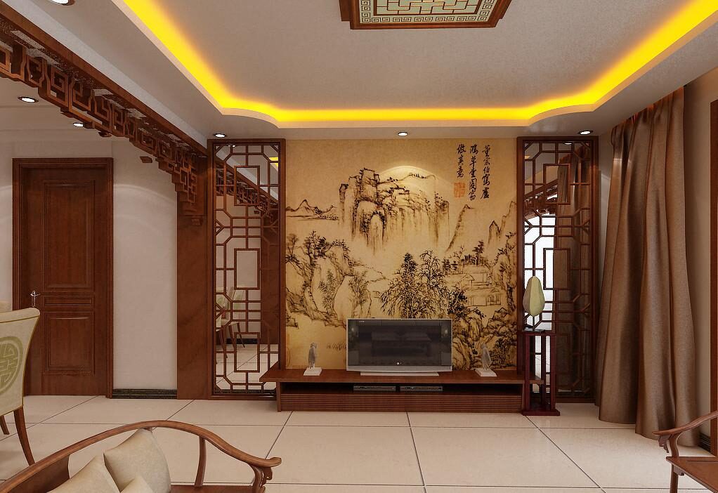 中式装修电视背景墙——内敛大气与稳重