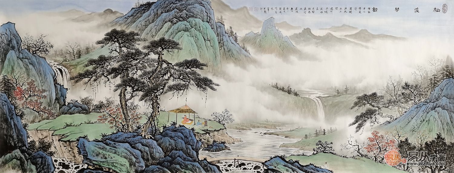 穿衣搭配|黄开前山水画作品 装饰办公室 打造高雅氛围